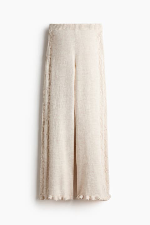 Pointelle-knit Trousers