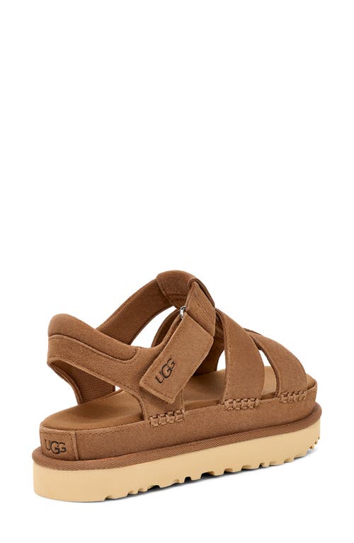Ugg(r) Goldenstar Strappy Platform Sandal In Chestnut