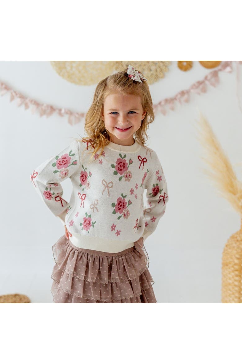 Rose Bow Sweater, Alternate, color, Ivory