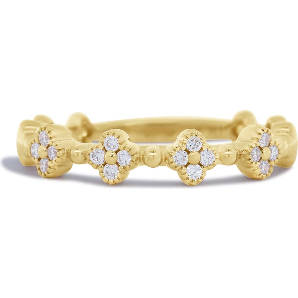 The Lovery Fine Jewelry Diamond Clover Band In Gold