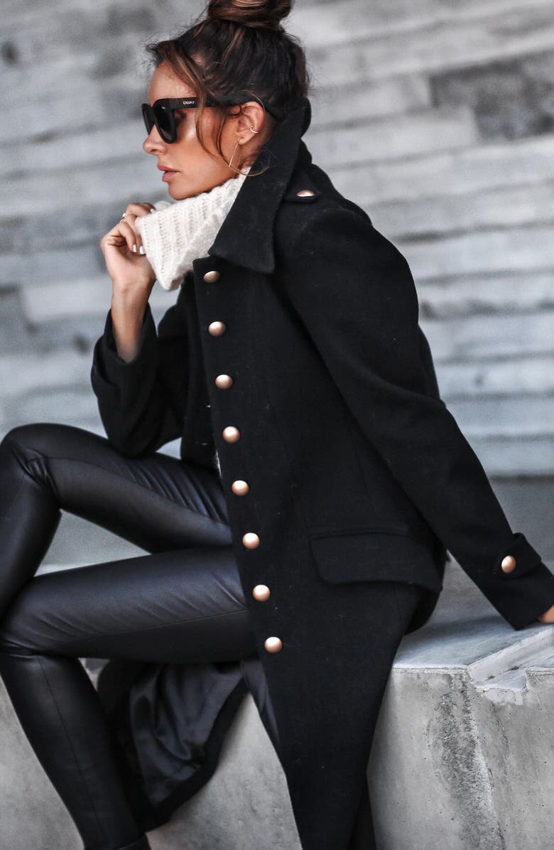 Avec Les Filles Wool Blend Fit & Flare Coat, Alternate, color,