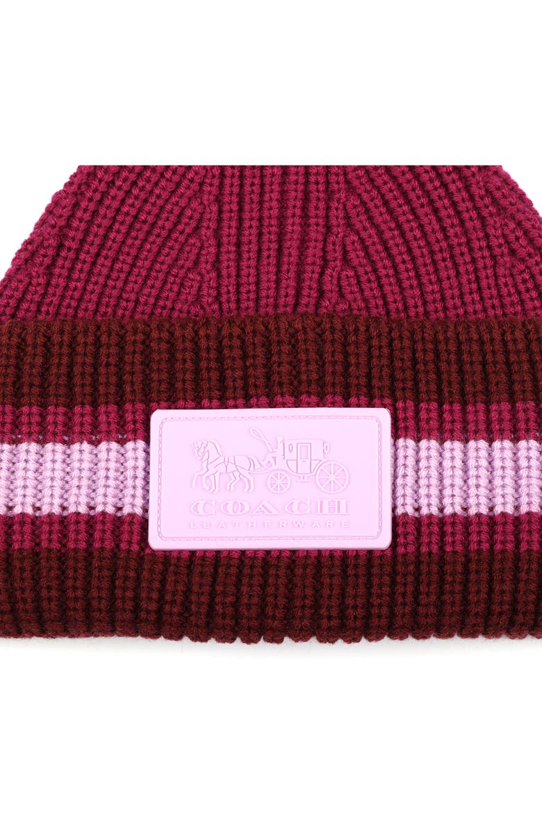 COACH Varsity Stripe Knit Beanie, Alternate, color, 