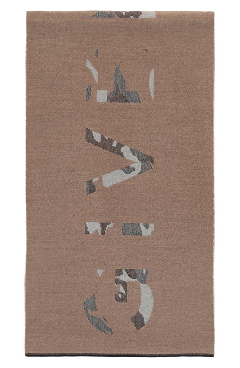 Givenchy Camo Logo Wool Scarf, Main, color, 