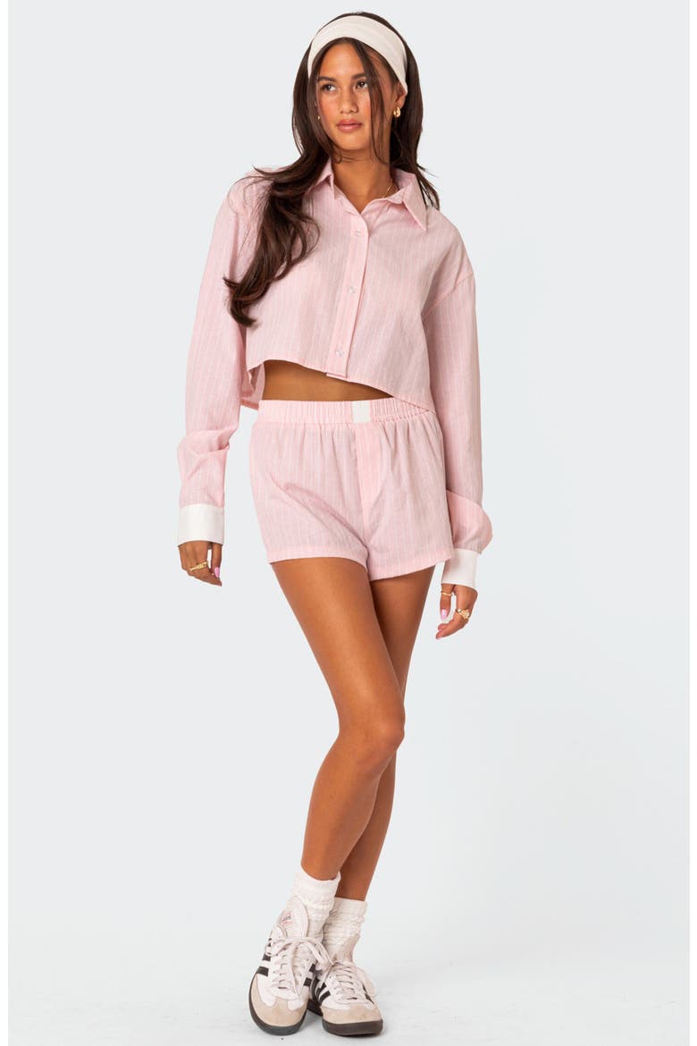 Lea Cotton Blend Boxer Shorts, Alternate, color, LIGHT-PINK