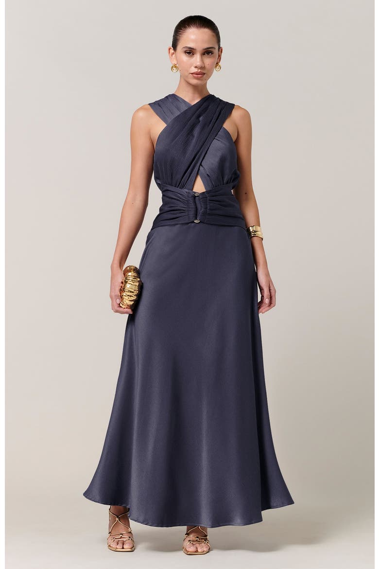 Clover Midi Dress, Alternate, color, Petrol Blue