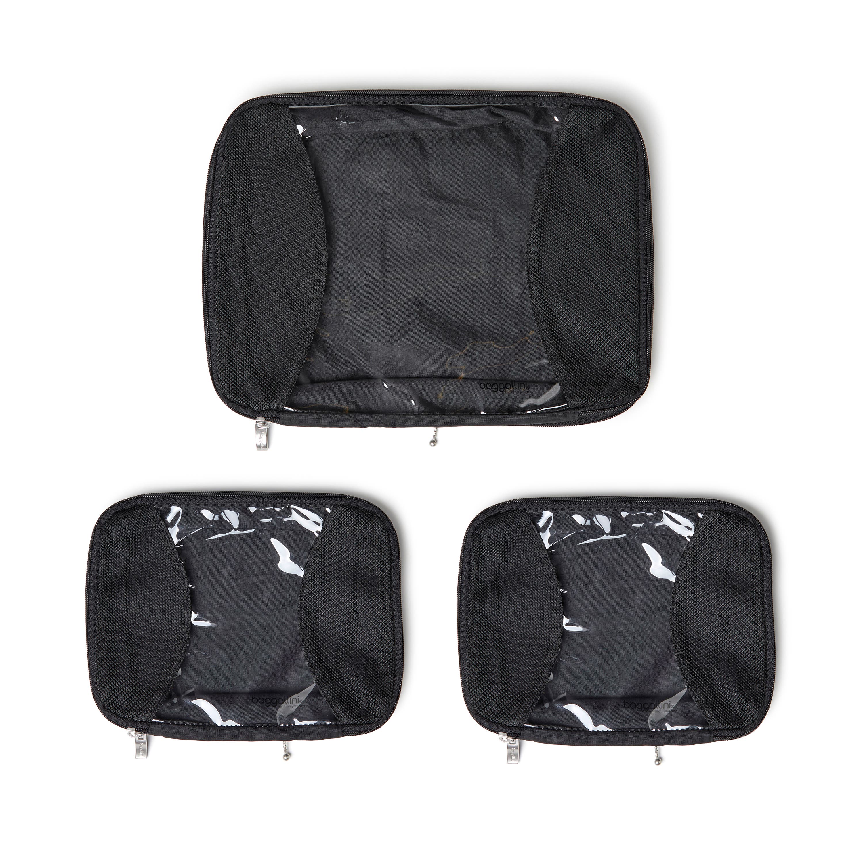 BAGGALLINI 2 Medium / 1 Large Compression Packing Cubes Travel Set, Alternate, color, Black