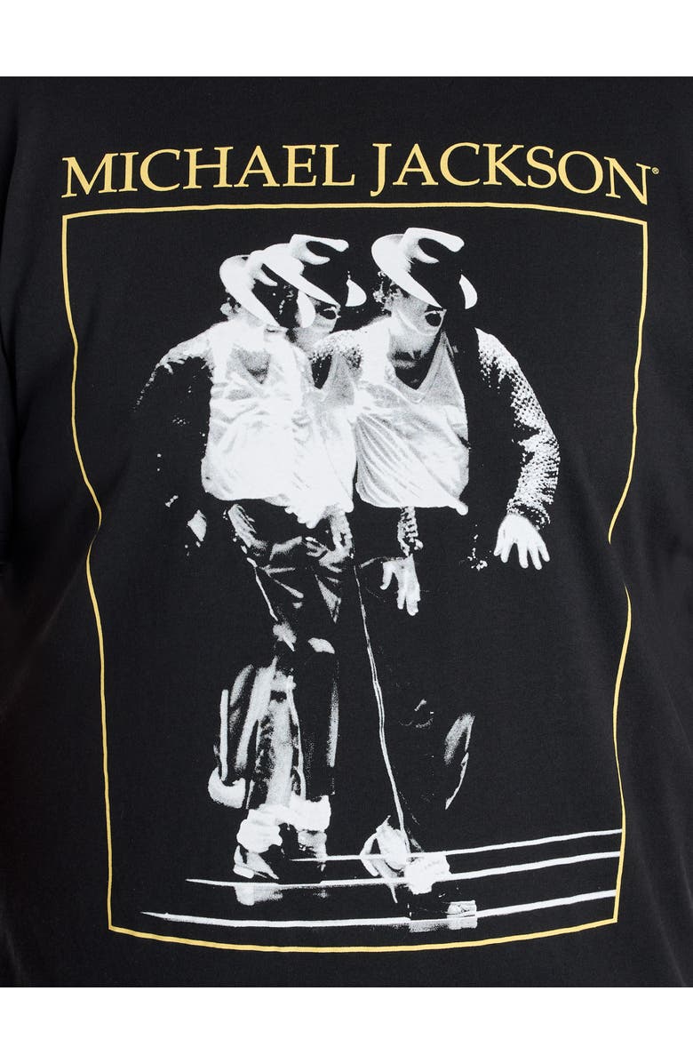 True Nation by DXL Big & Tall Michael Jackson Graphic T-Shirt, Alternate, color, Black
