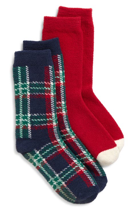 Assorted 2-Pack Cozy Dorm Crew Socks
