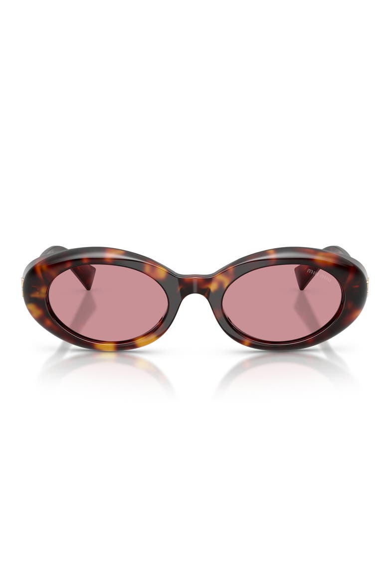 52mm Oval Sunglasses, Main, color, HAVANA / PINK