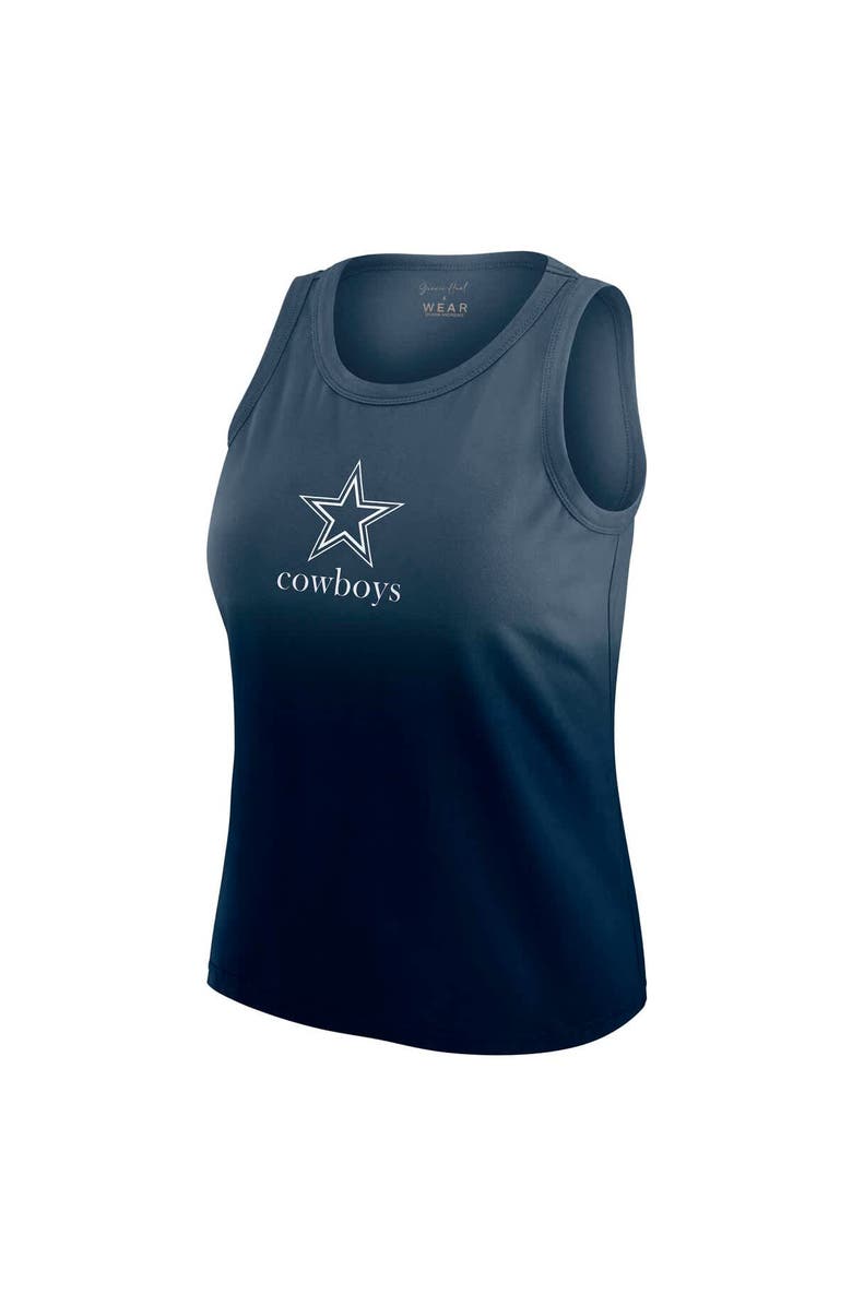 WEAR by Erin Andrews Women's WEAR by Erin Andrews x Gracie Hunt Navy Dallas Cowboys Ombre Tank Top, Alternate, color, Navy