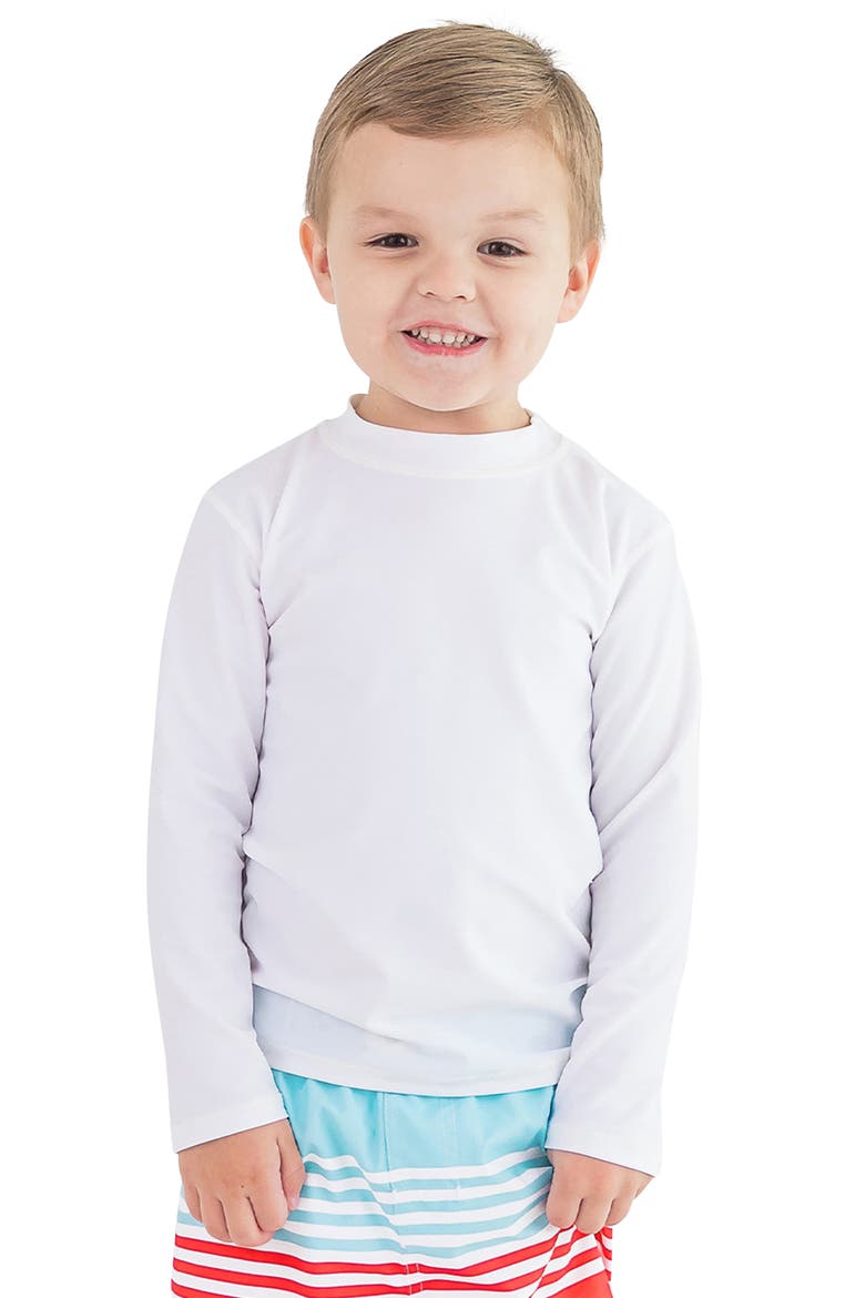 Kids' Long Sleeve Rashguard, Alternate, color, WHITE