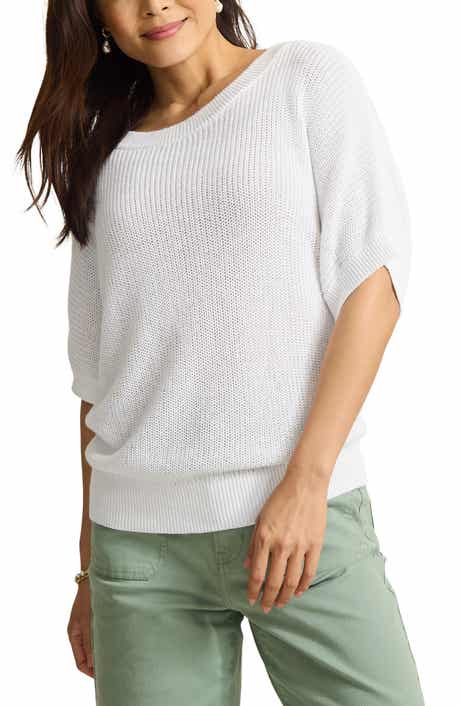 Tommy Bahama Zandra Short Sleeve Linen Blend Sweater