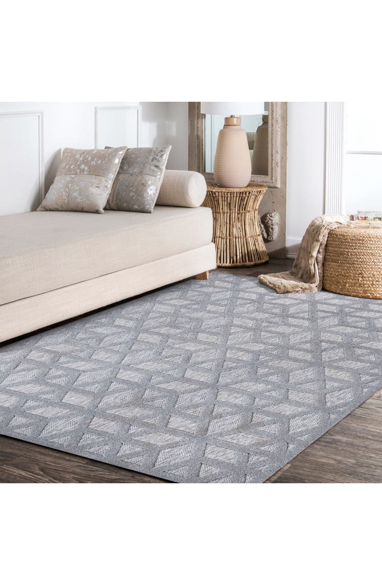 JONATHAN Y Talaia Neutral Geometric Indoor/Outdoor Area Rug, Alternate, color, Light Gray