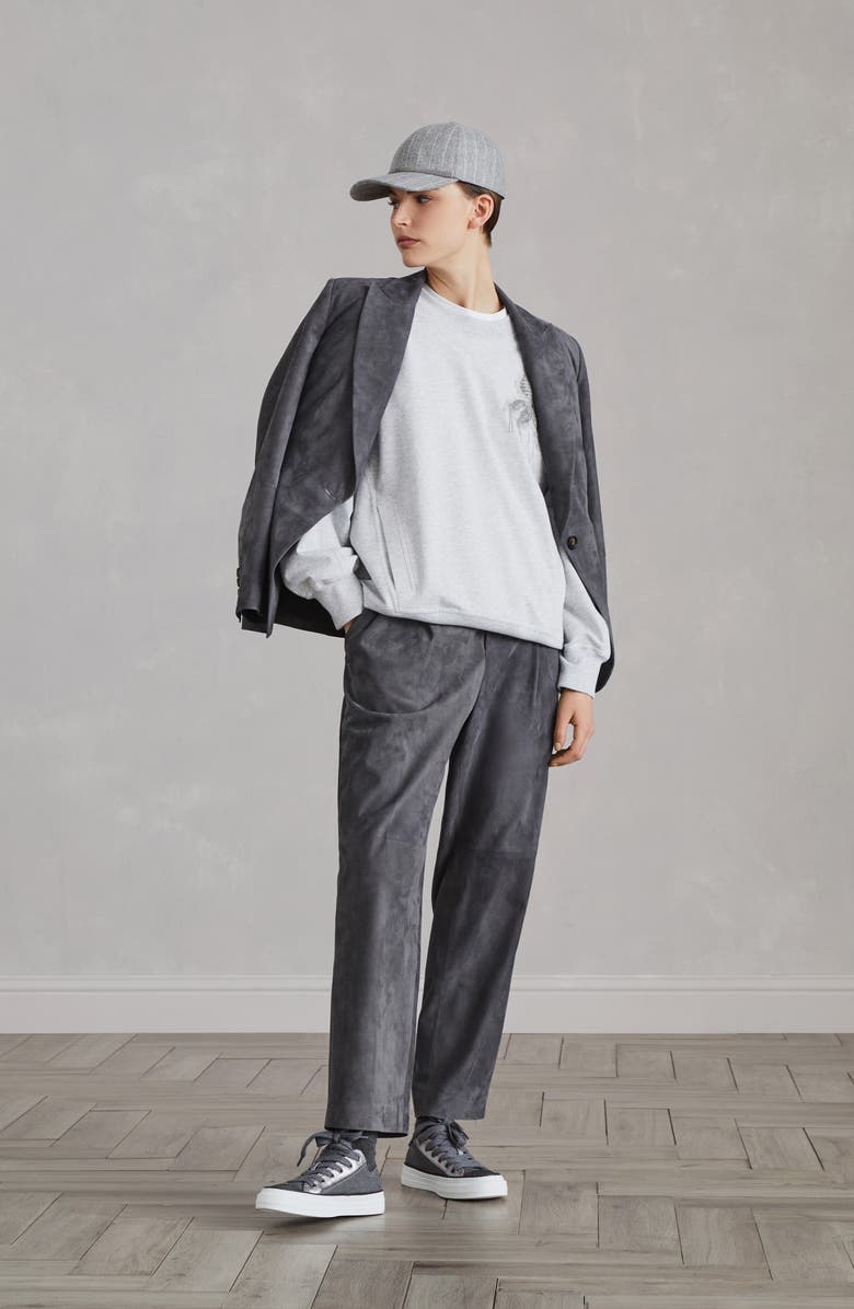 Brunello Cucinelli Suede blazer with monili, Alternate, color, 