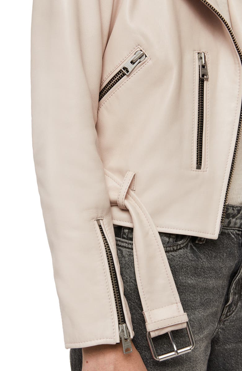 AllSaints Balfern Leather Biker Jacket, Alternate, color, 