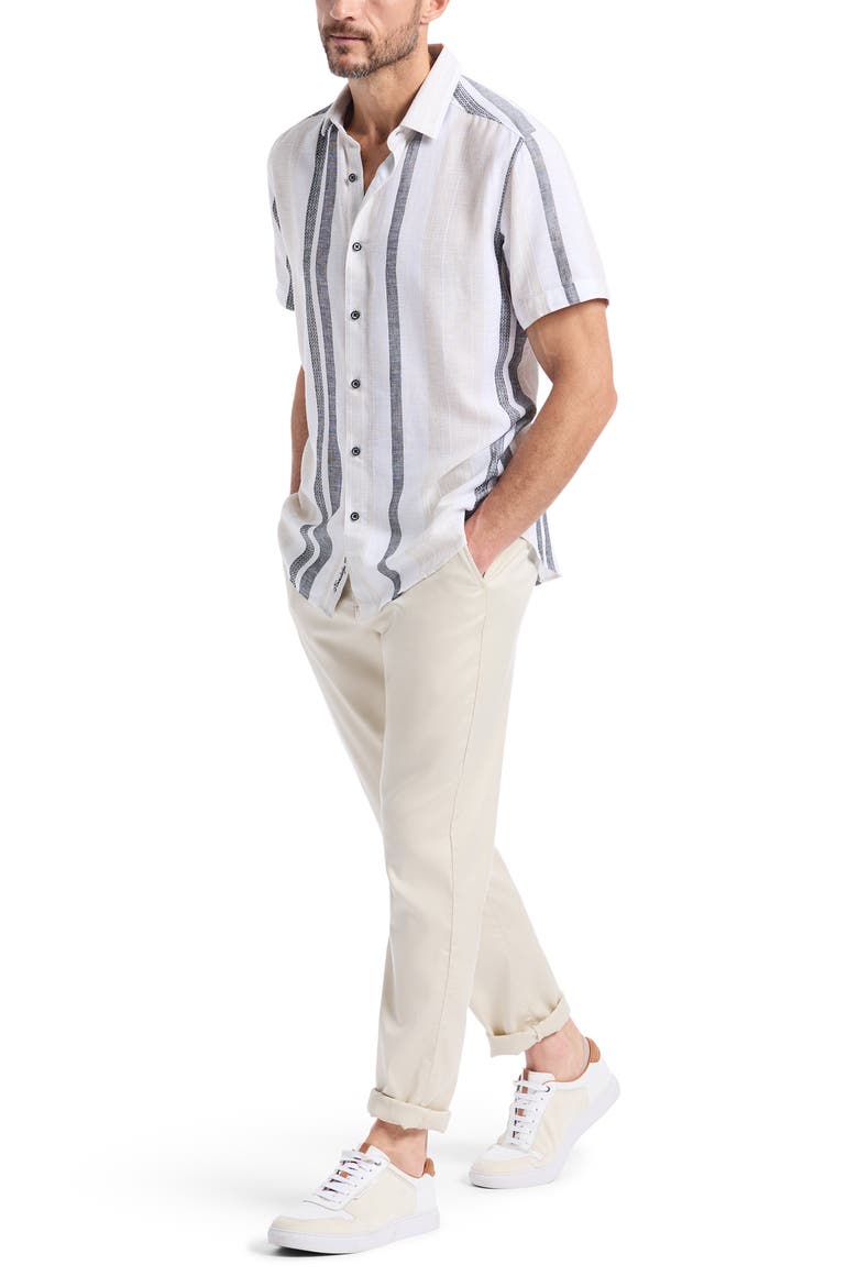 Makai Stripe Sport Shirt, Alternate, color, WHITE