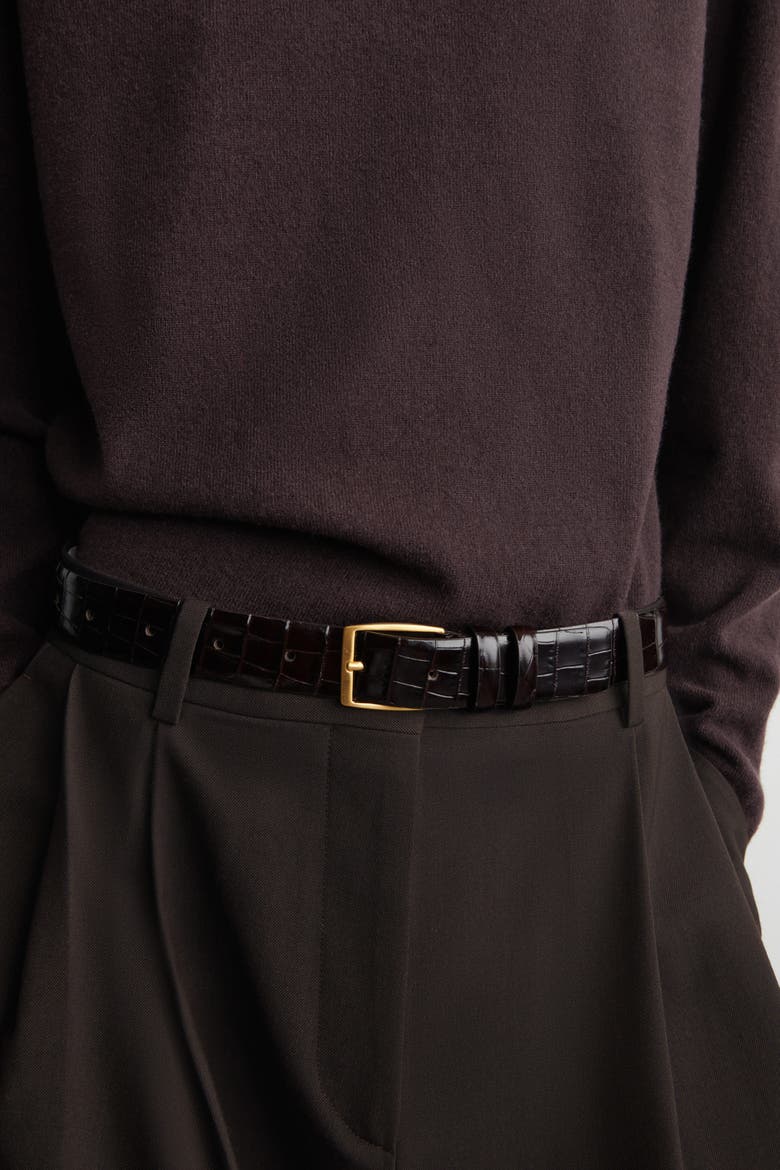 Merino Wool Crew-neck Sweater, Alternate, color, DARK BROWN