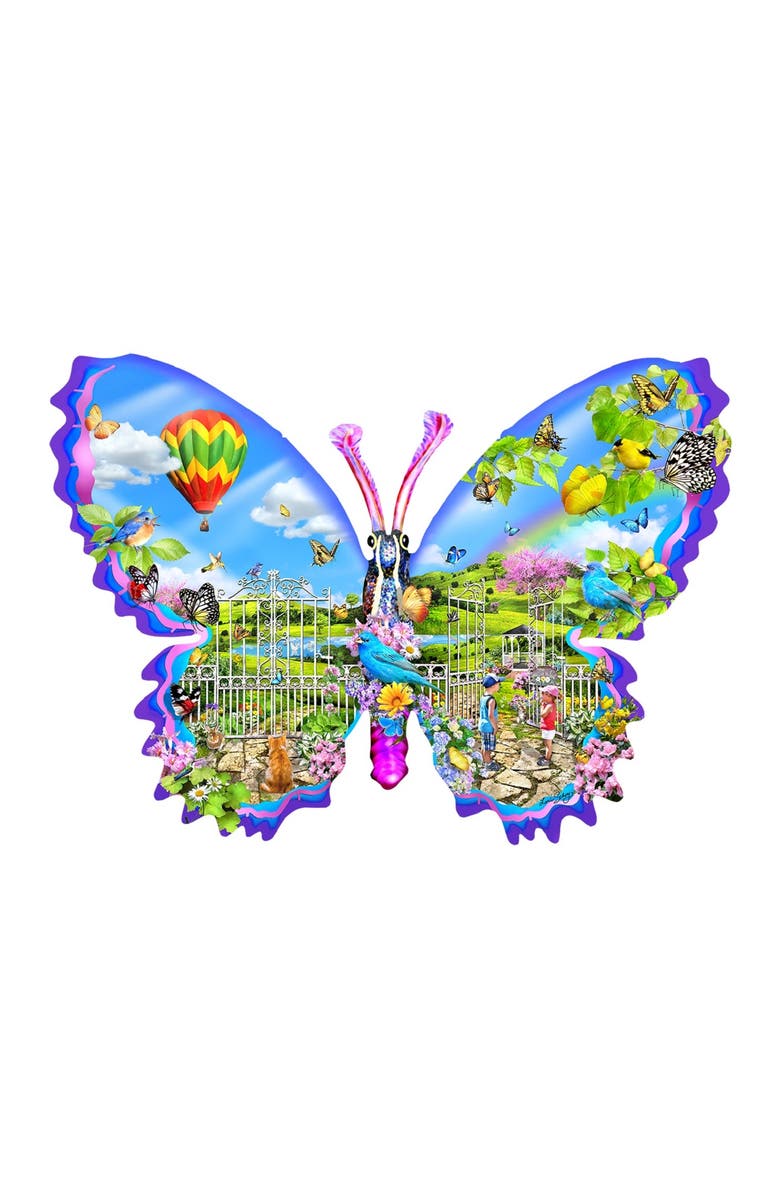 Sunsout Garden Butterfly 1000 piece Jigsaw Puzzle for Adults Special Shape, Alternate, color, Multicolor