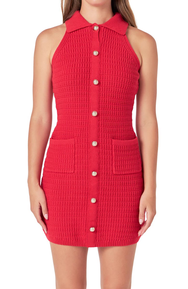 Endless Rose Sleeveless Sweater Dress, Alternate, color, Red