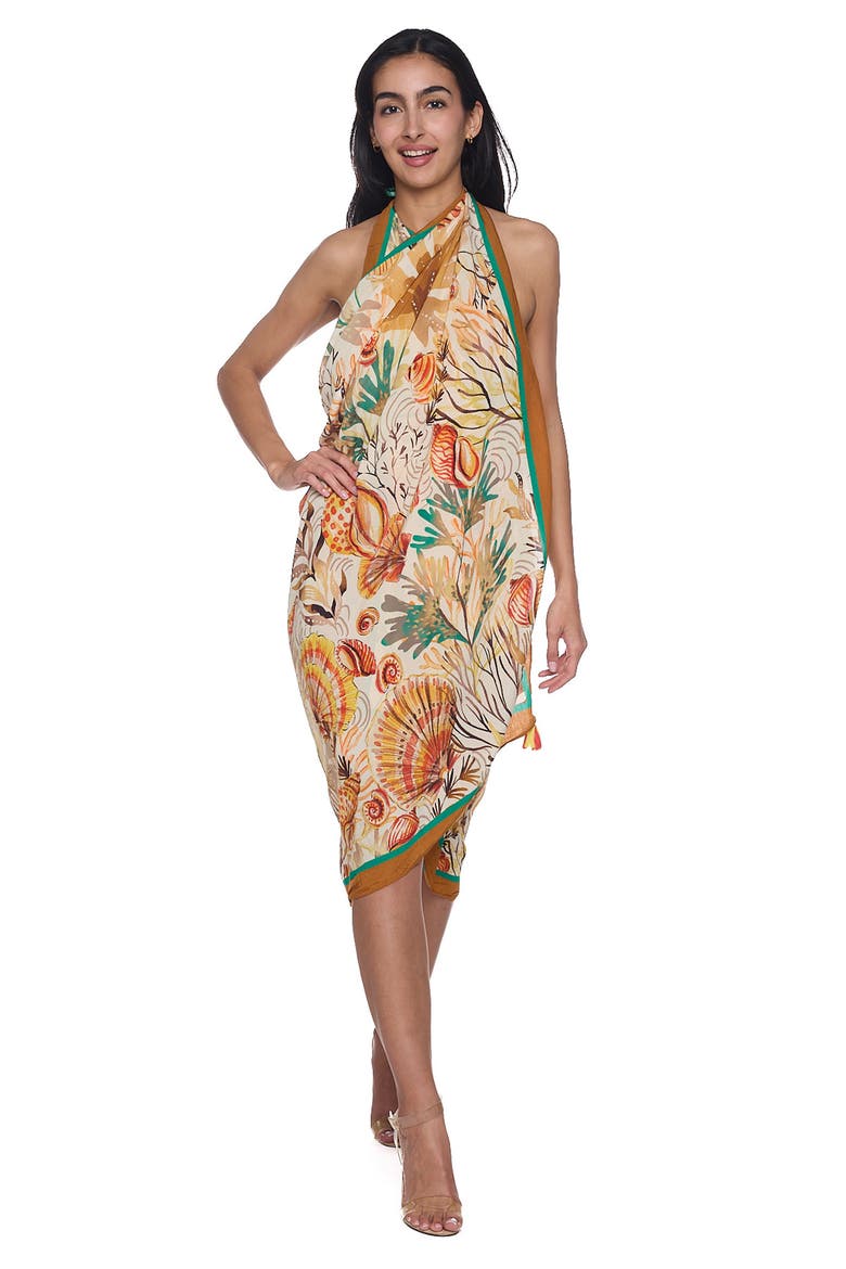 Pareo Convertible Midi Cover-Up Dress, Alternate, color, RUST