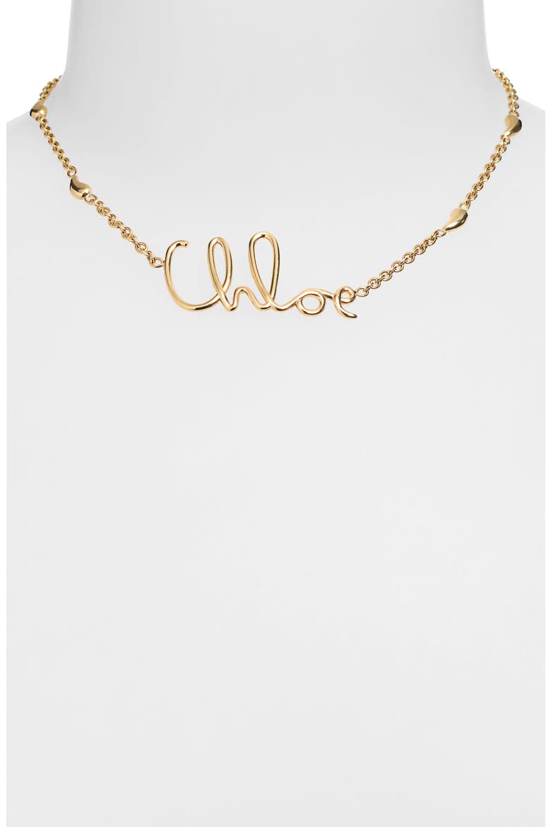 Script Logo Necklace, Alternate, color, VINTAGE GOLD