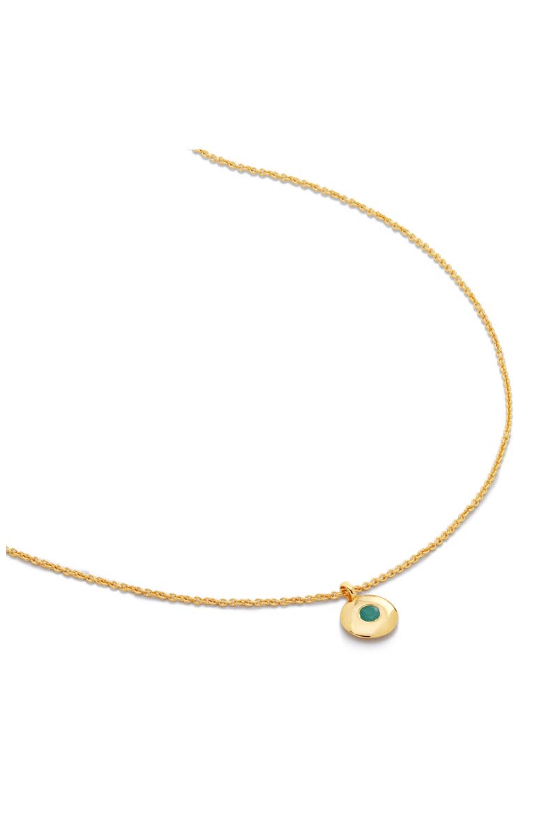 May Birthstone Emerald Pendant Necklace, Main, color, 18K GOLD VERMEIL