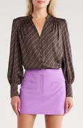 Veronica Beard Esmeralda Long Sleeve Silk Blend Button-Up Shirt
