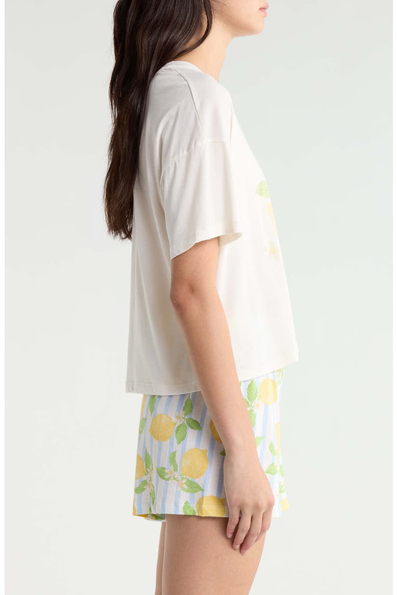 T-Shirt & Boxers Jersey Short Pajamas, Alternate, color, IVORY