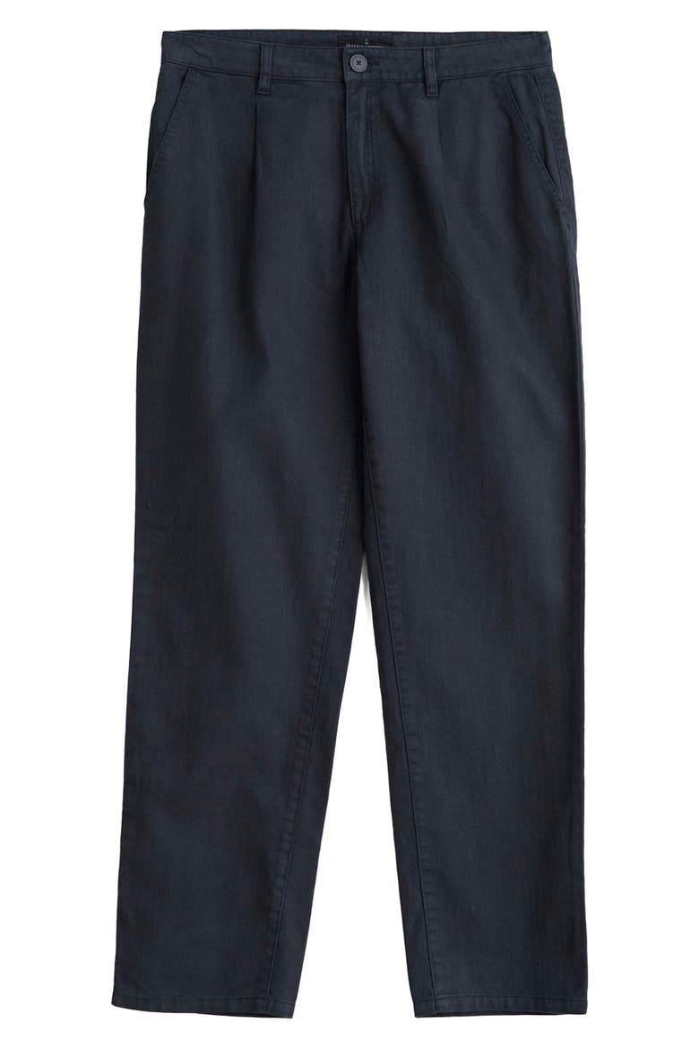 Helmsman Pleated Tapered Linen & Organic Cotton Pants, Alternate, color, INKWELL