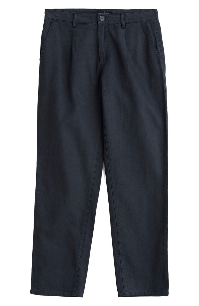 Seasalt Cornwall Helmsman Pleated Tapered Linen & Organic Cotton Pants, Alternate, color, Inkwell