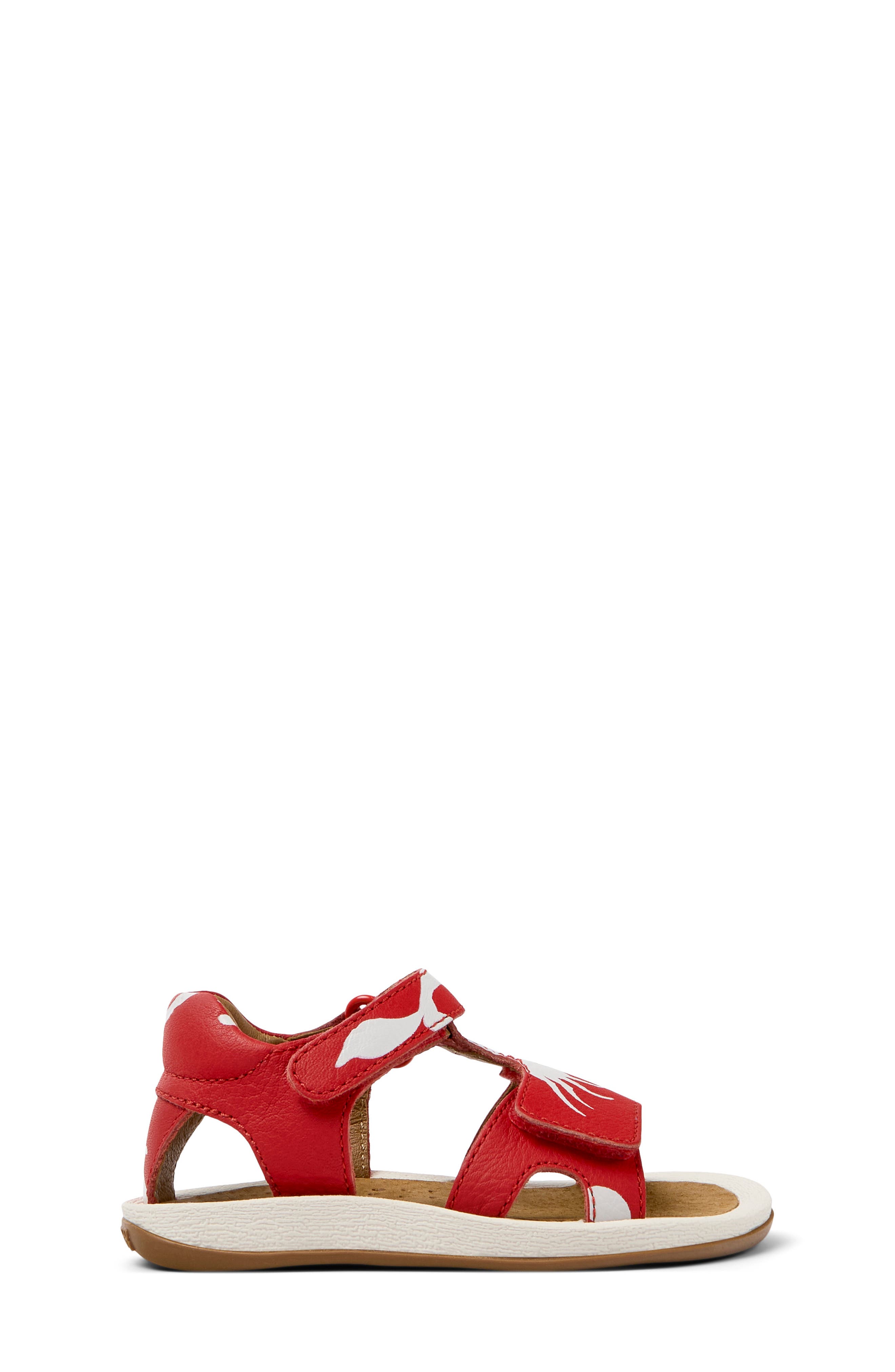 Camper Kids' Ankle Strap Leather Sandal, Alternate, color, Multi - Red