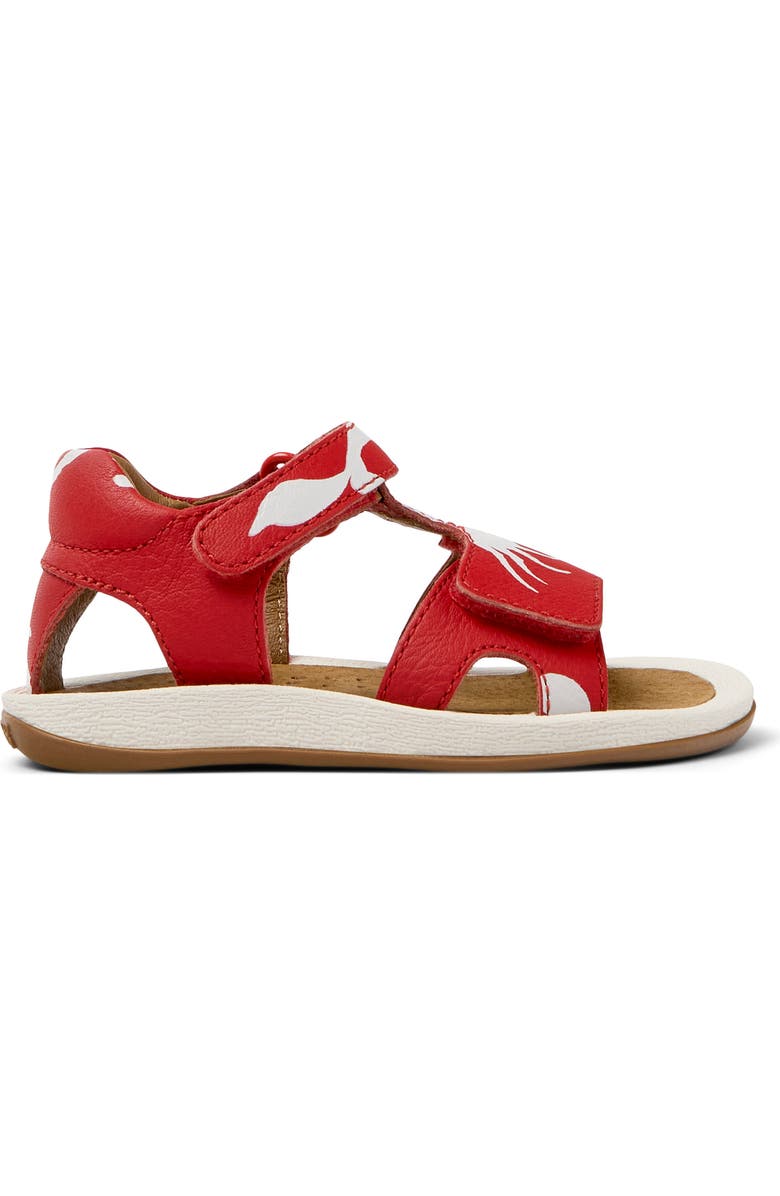 Camper Kids' Ankle Strap Leather Sandal, Alternate, color, Multi - Red