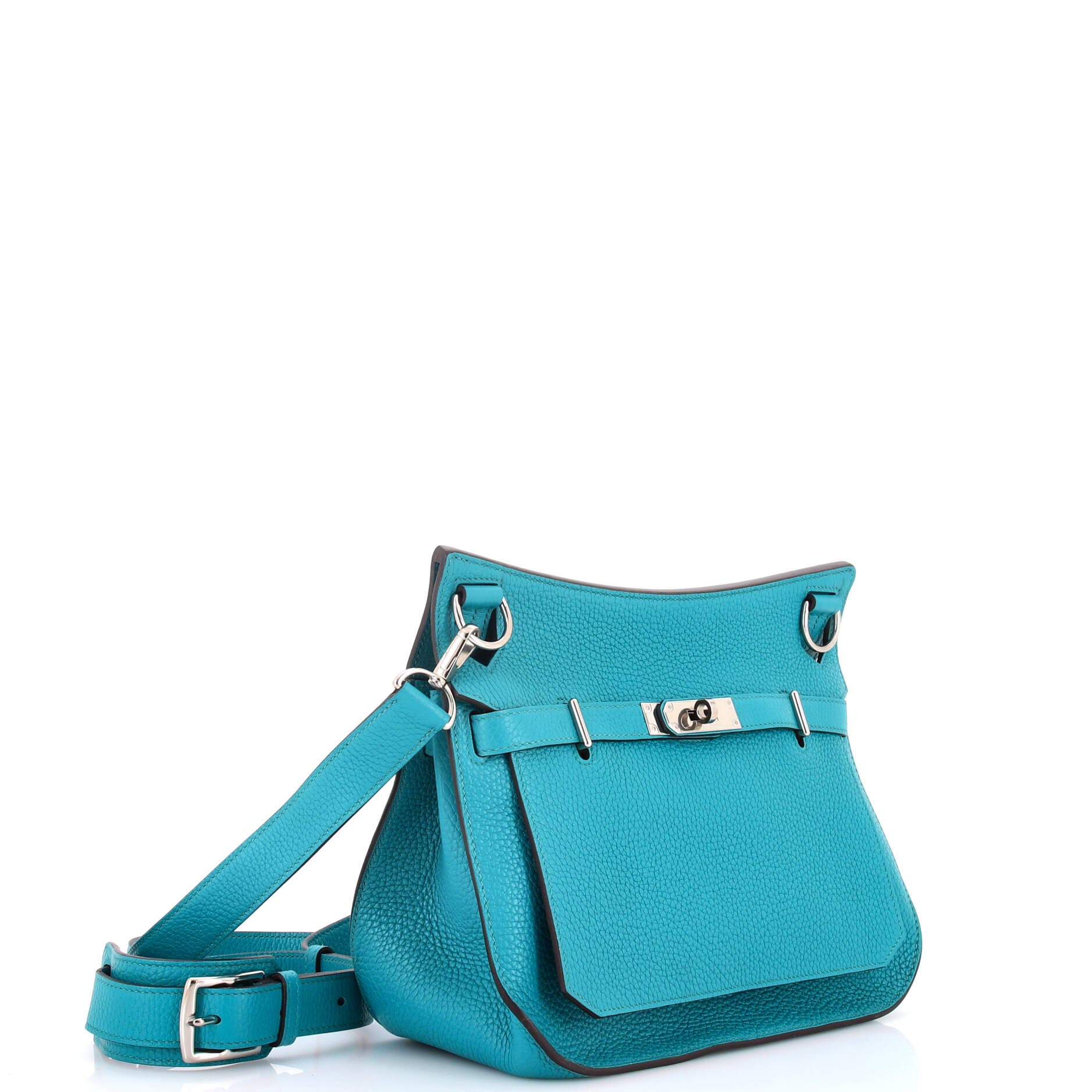 Pre-Owned Hermes Jypsiere Bag Clemence 28, Alternate, color, Bleu Paon