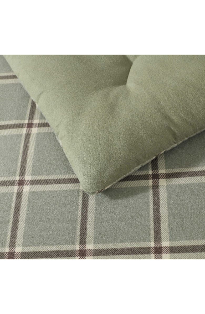 Eddie Bauer Alpine Plaid Reversible Flannel Comforter & Sham Set, Alternate, color, Green