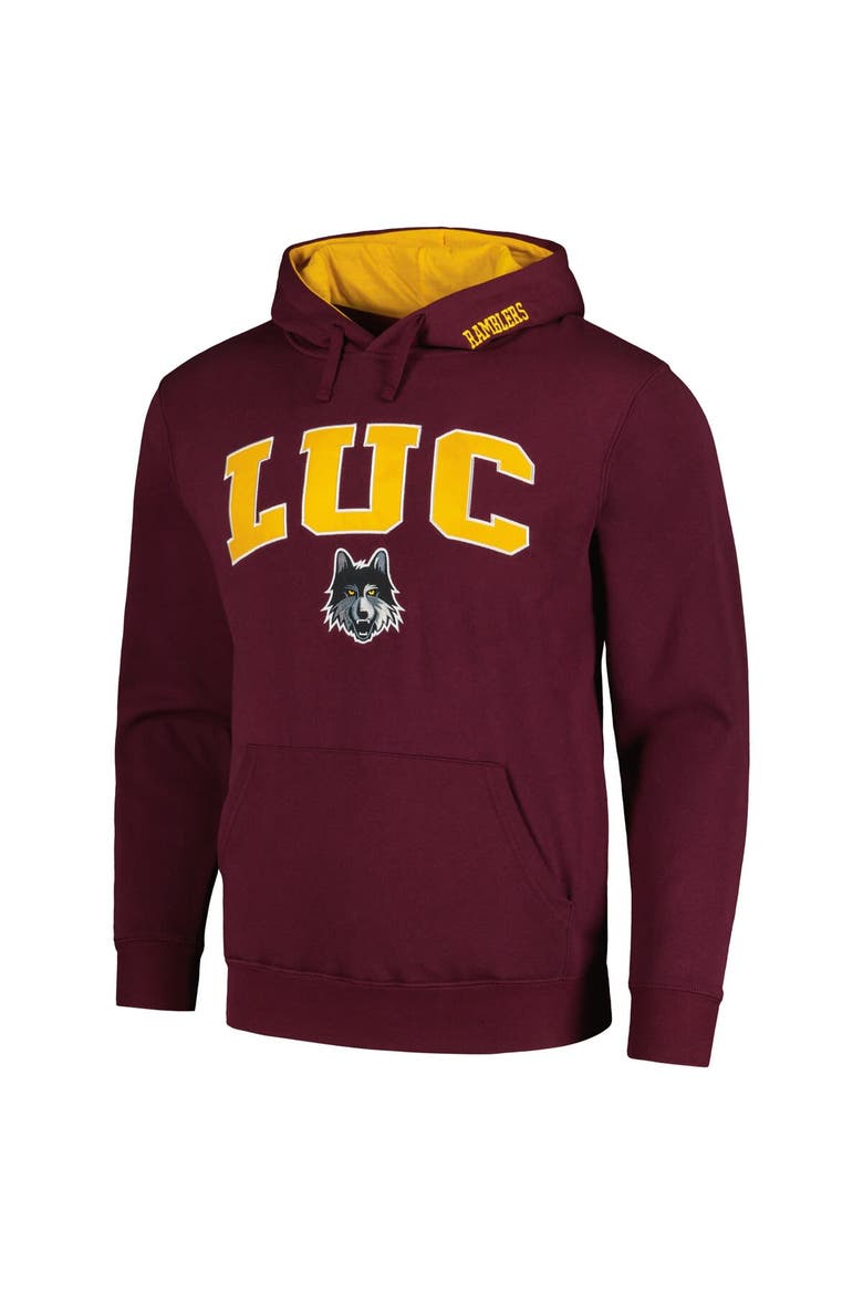 Men's Colosseum Maroon Loyola Chicago Ramblers Isle Pullover Hoodie, Alternate, color, Maroon