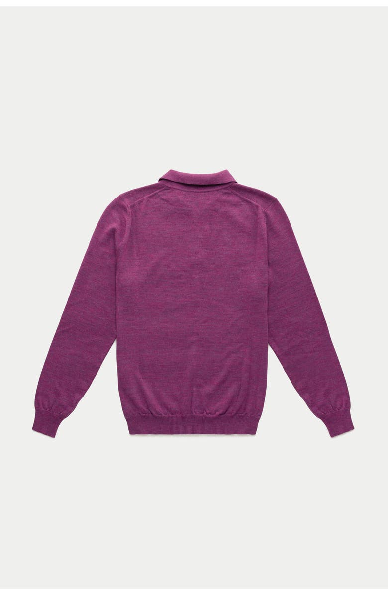 Wolf Vs. Goat (WvG) Wool Knitted Long Sleeve Polo, Alternate, color, Purple