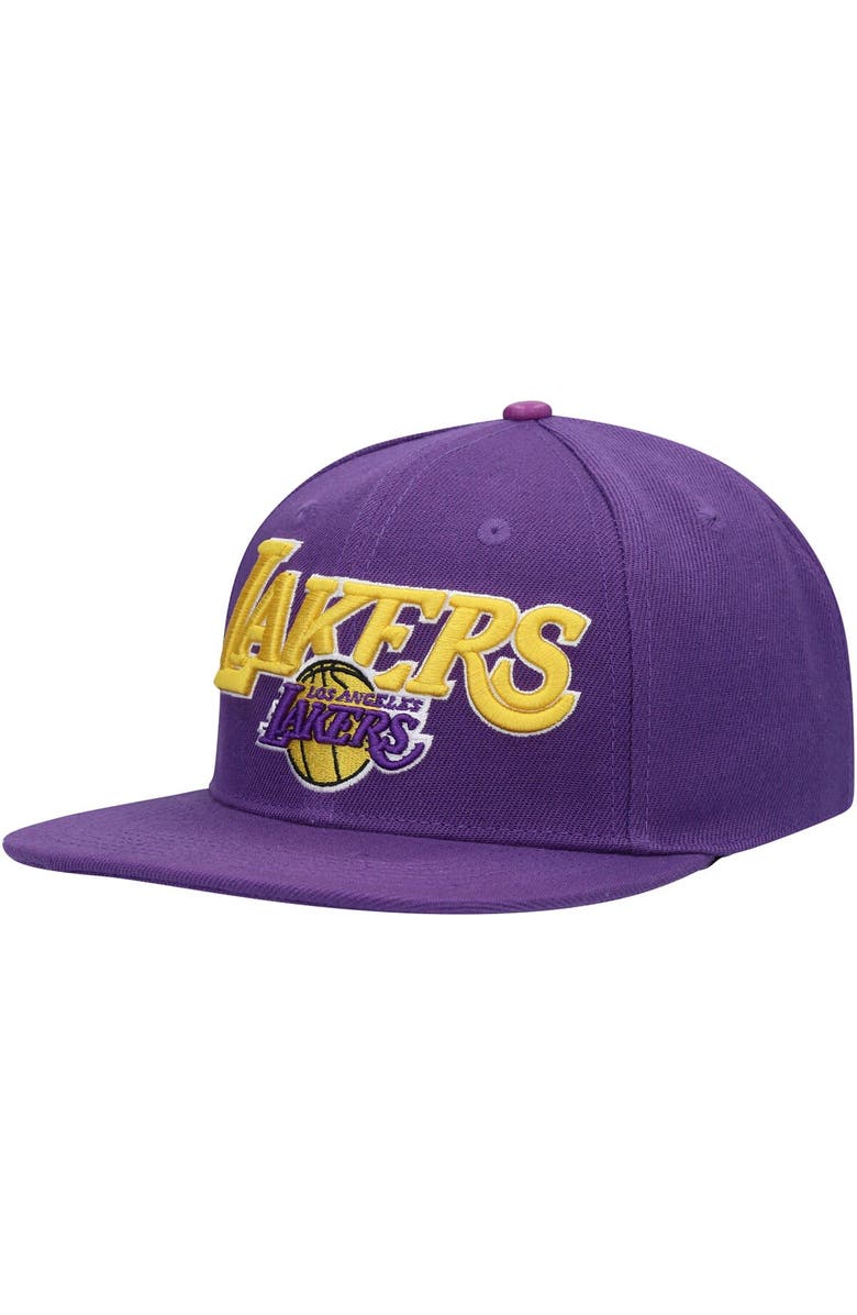 PRO STANDARD Men's Pro Standard Purple Los Angeles Lakers Wordmark Logo Snapback Hat, Alternate, color, 