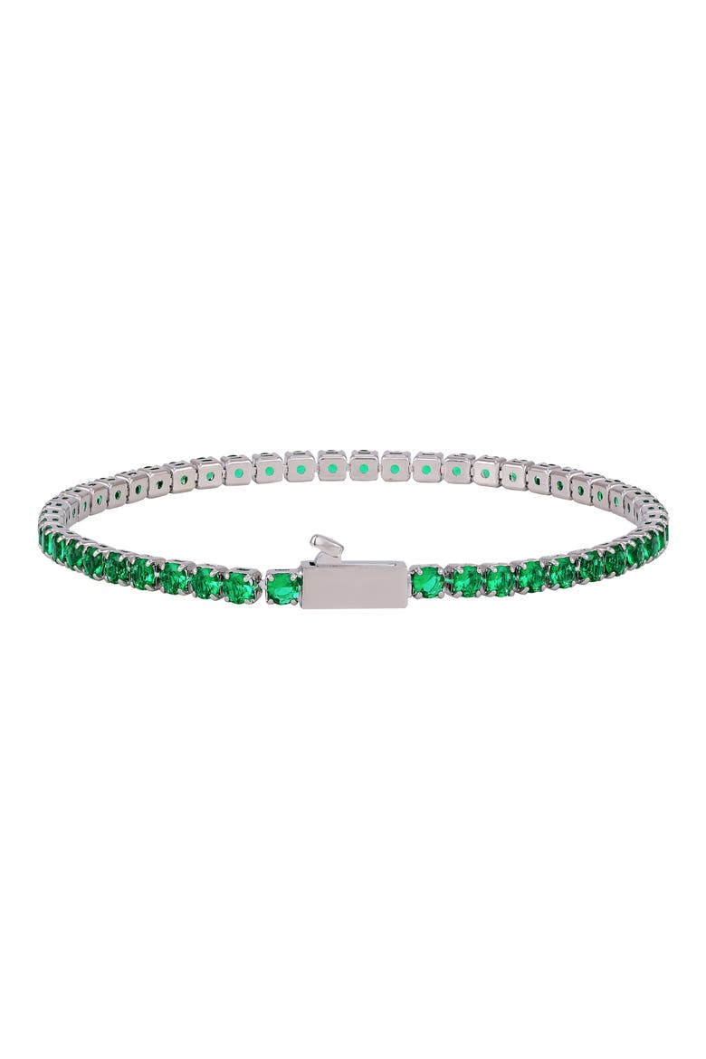 Crystal Bracelet, Main, color, SILVER TONE/ GREEN