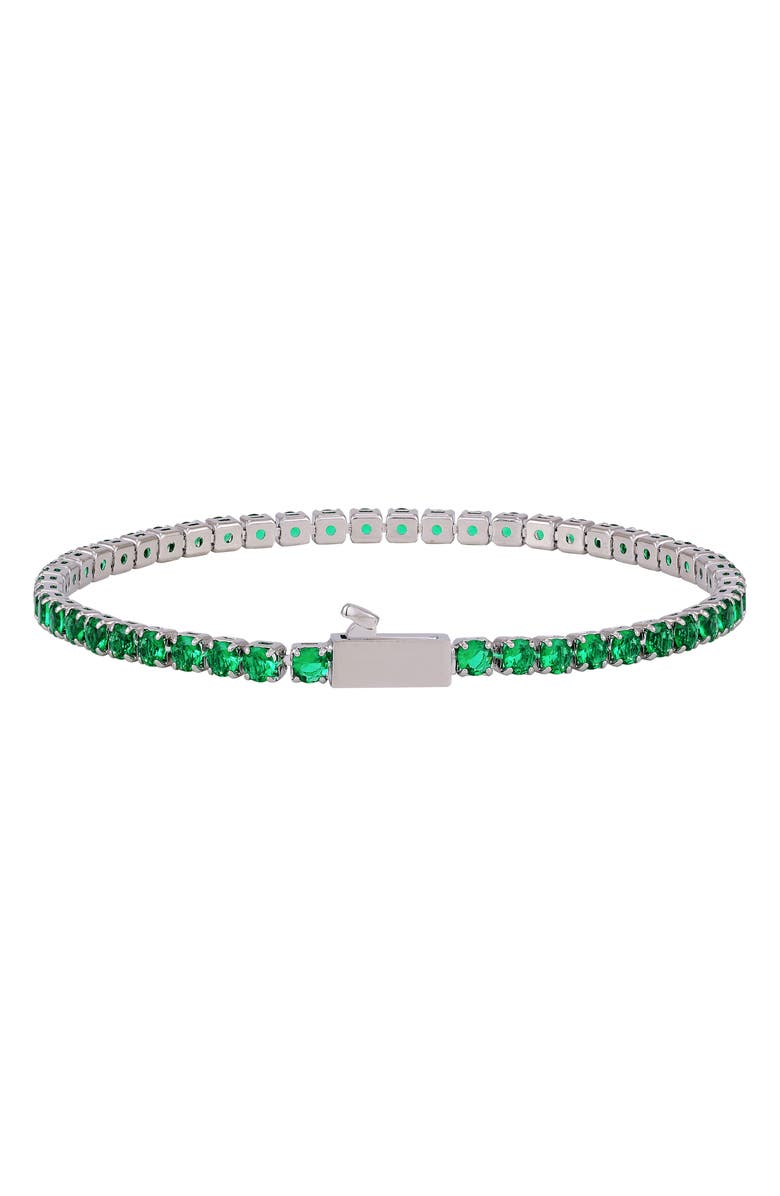 Vince Camuto Crystal Bracelet, Main, color, Silver Tone/ Green