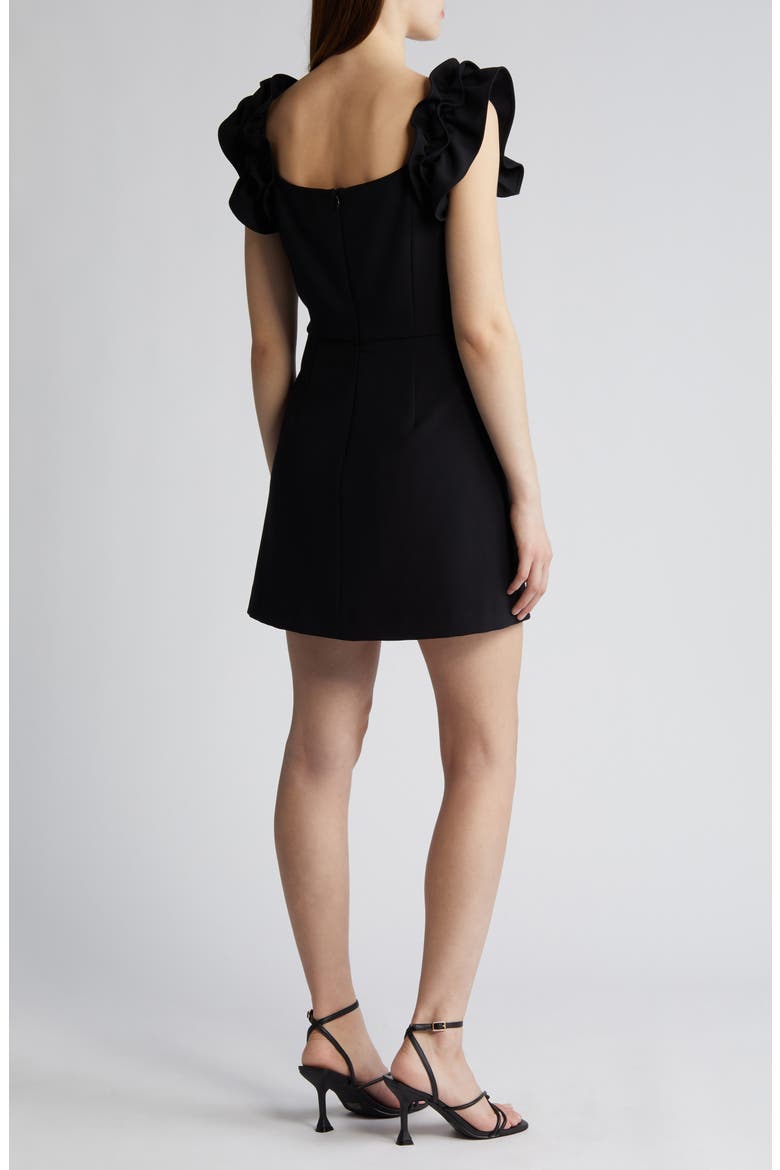 Whisper Ruffle Sleeve Minidress, Alternate, color, BLACKOUT