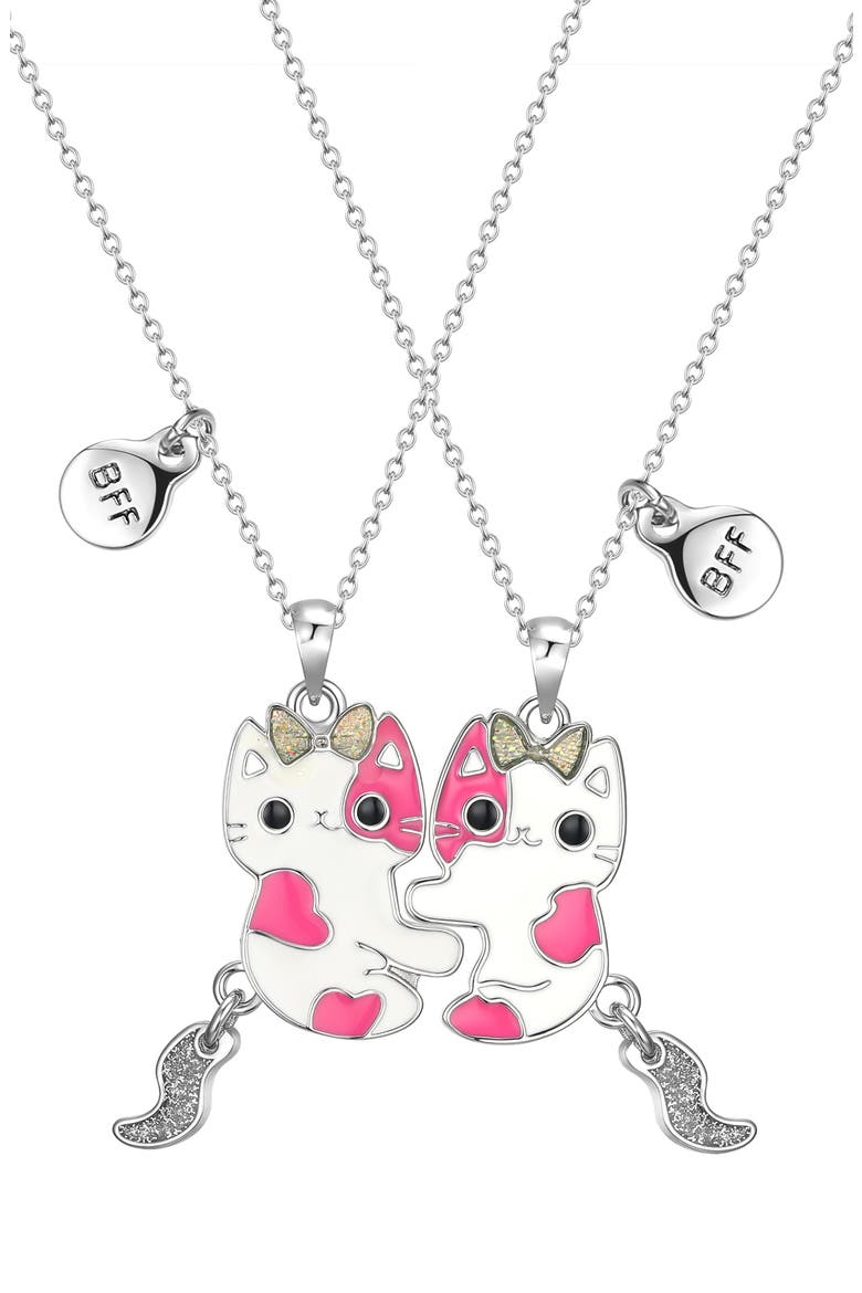 Kids' BFF Magnetic Cat Necklace Set, Main, color, PINK