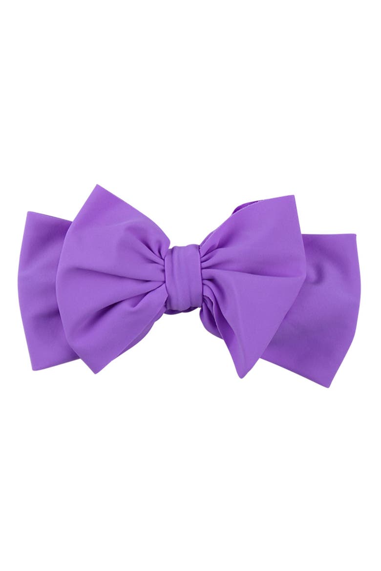 Girls UPF50+ Swim Bow Headband, Main, color, Neon Purple