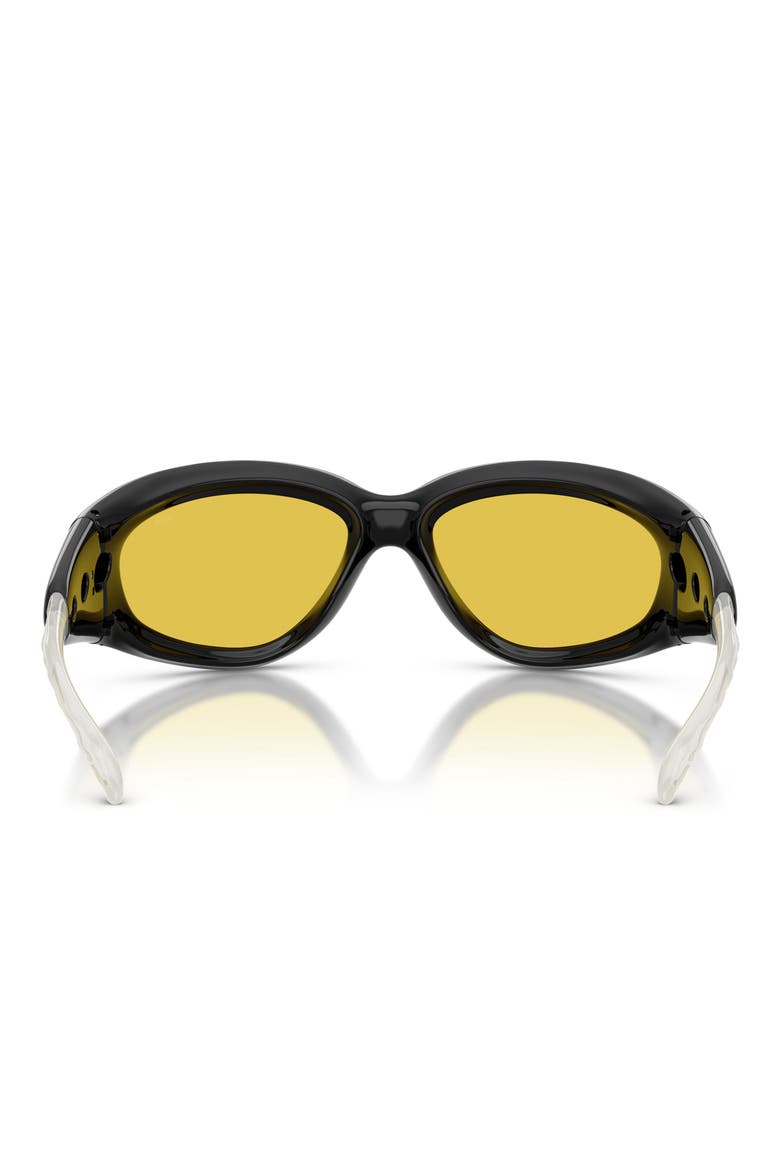 63mm Oversize PIllow Sunglasses, Alternate, color, SHINY BLACK / YELLOW MIRROR