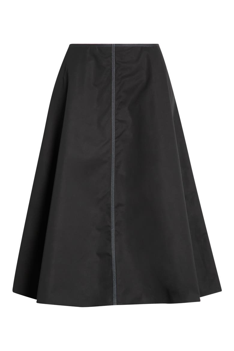Contrast Stitch Cotton A-Line Skirt, Main, color, 00N99 BLACK