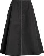 Marni Contrast Stitch Cotton A-Line Skirt