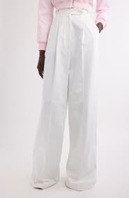 Givenchy Pleated Cotton Wide Leg Pants