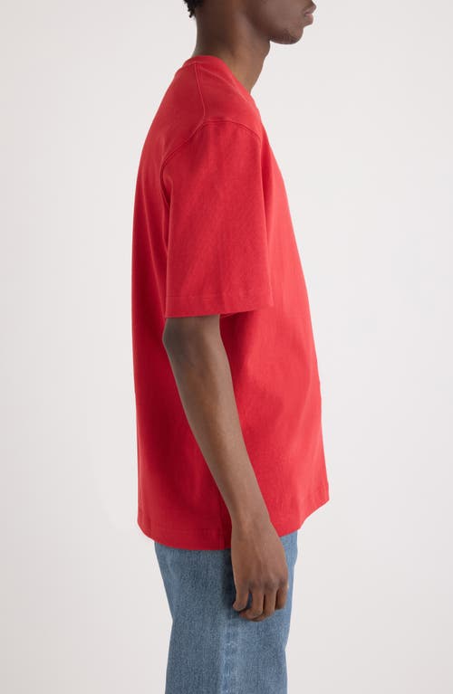 Jacquemus Le T-shirt Gros Grain Red T-shirt With Logo Patch On The Front In Cotton Man In Red