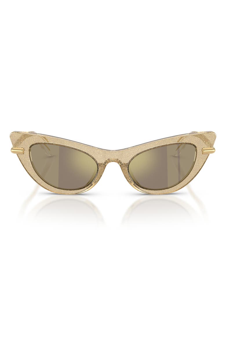 Dolce&Gabbana Kids' 44mm Small Mirrored Cat Eye Sunglasses, Main, color, Gold / Brown Mirror Gold