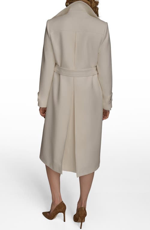 Donna Karan New York Belted Long Raincoat In Gray