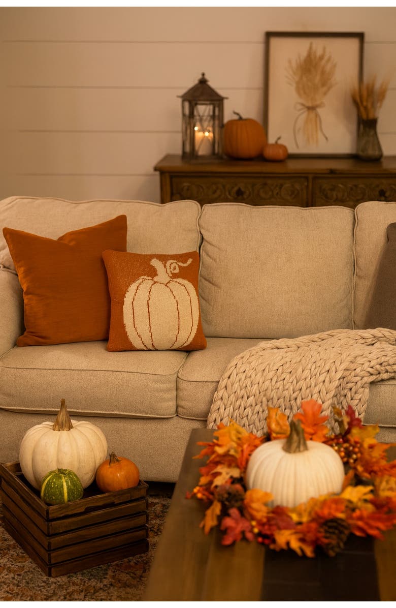 C&F Home Pumpkin Halloween Small Petite Accent Pillow 10" x 10", Alternate, color, Orange